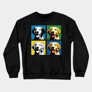 Pop Retro Flat-coated Retriever Art - Cute Puppy Crewneck Sweatshirt